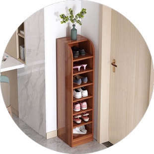 家用门外小型鞋柜门口鞋架子落地墙角转角拐角超窄鞋架窄小多层