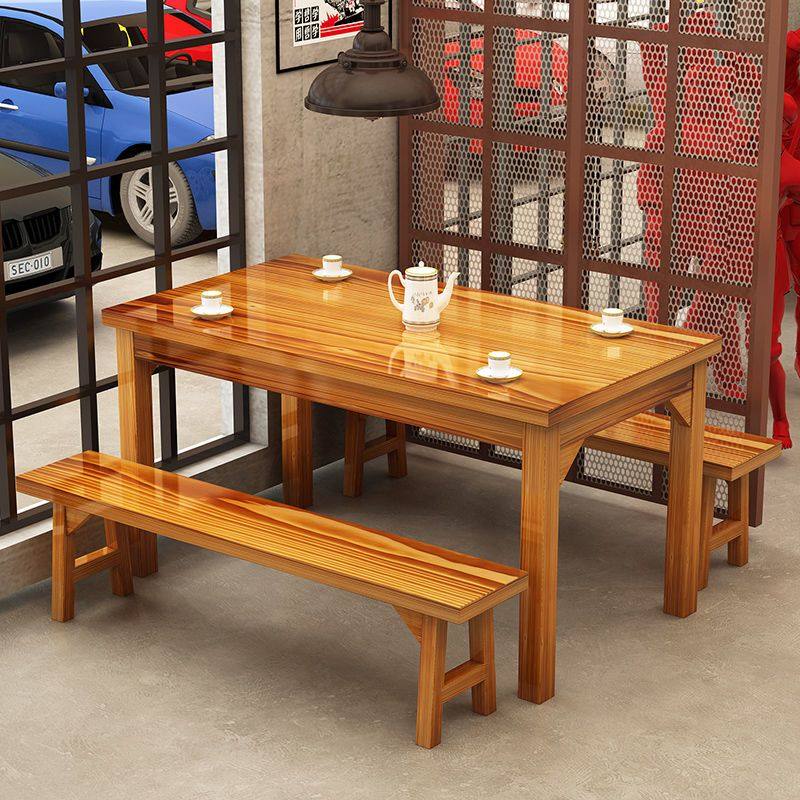 饭店桌椅组合实木快餐桌椅小吃烧烤店面馆桌椅大排档早餐馆碳化桌,住宅家具,岛台餐桌,淘宝优惠券,粉丝福利购,淘宝优惠卷