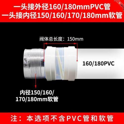 油烟机止逆阀160/180PVC管道公共烟道止回阀厨房专用逆止阀防回风