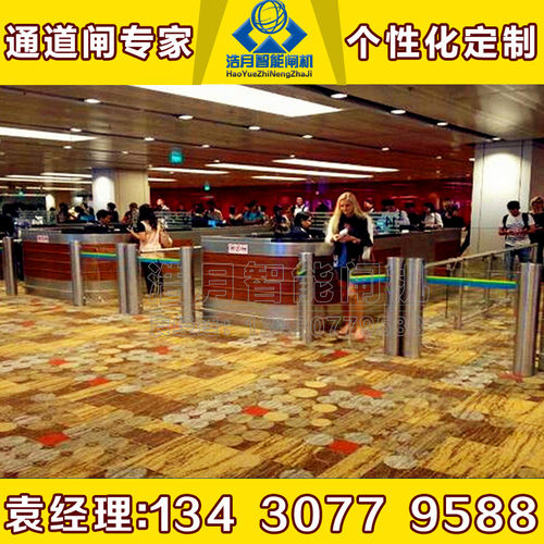 智能打卡速通门禁企业大厦会所挡闸机人行通道闸系统人脸识别