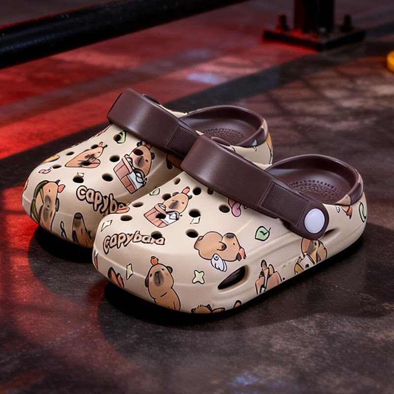 卡皮巴拉儿童洞洞鞋卡通2026新款男童凉拖鞋夏季防滑软底男孩宝宝