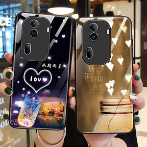 适用opporeno11手机壳玻璃reno11pro保护oppo硅胶套5G镜头全包opopreno防摔美好猪por创意reon软壳0pp0女115g