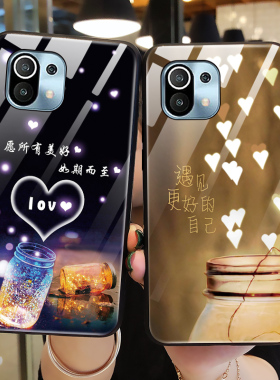 适用小米11手机壳玻璃米11青春版保护米11pro硅胶套5G全包防摔lite美好猪m11曲屏软壳m11男十一女por个性创意
