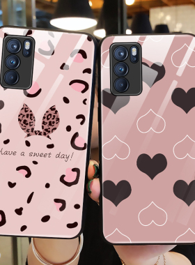 适用opporeno6手机壳玻璃oppo保护硅胶套reno6pro十全包5G防摔蝴蝶结oppreon软壳ren06女opoo女0pp0男65g创意