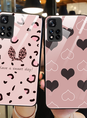 适用红米note11TPro手机壳玻璃小米note11保护pro十硅胶套5G全包边防摔蝴蝶结redminote硬软壳noto11男tpor女