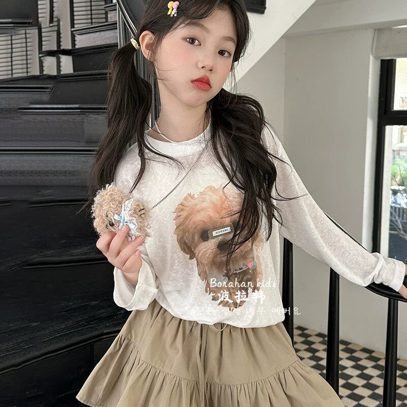 涵涵夏童装女童春装长袖t恤2026夏装薄款防晒衣服儿童上衣空调服