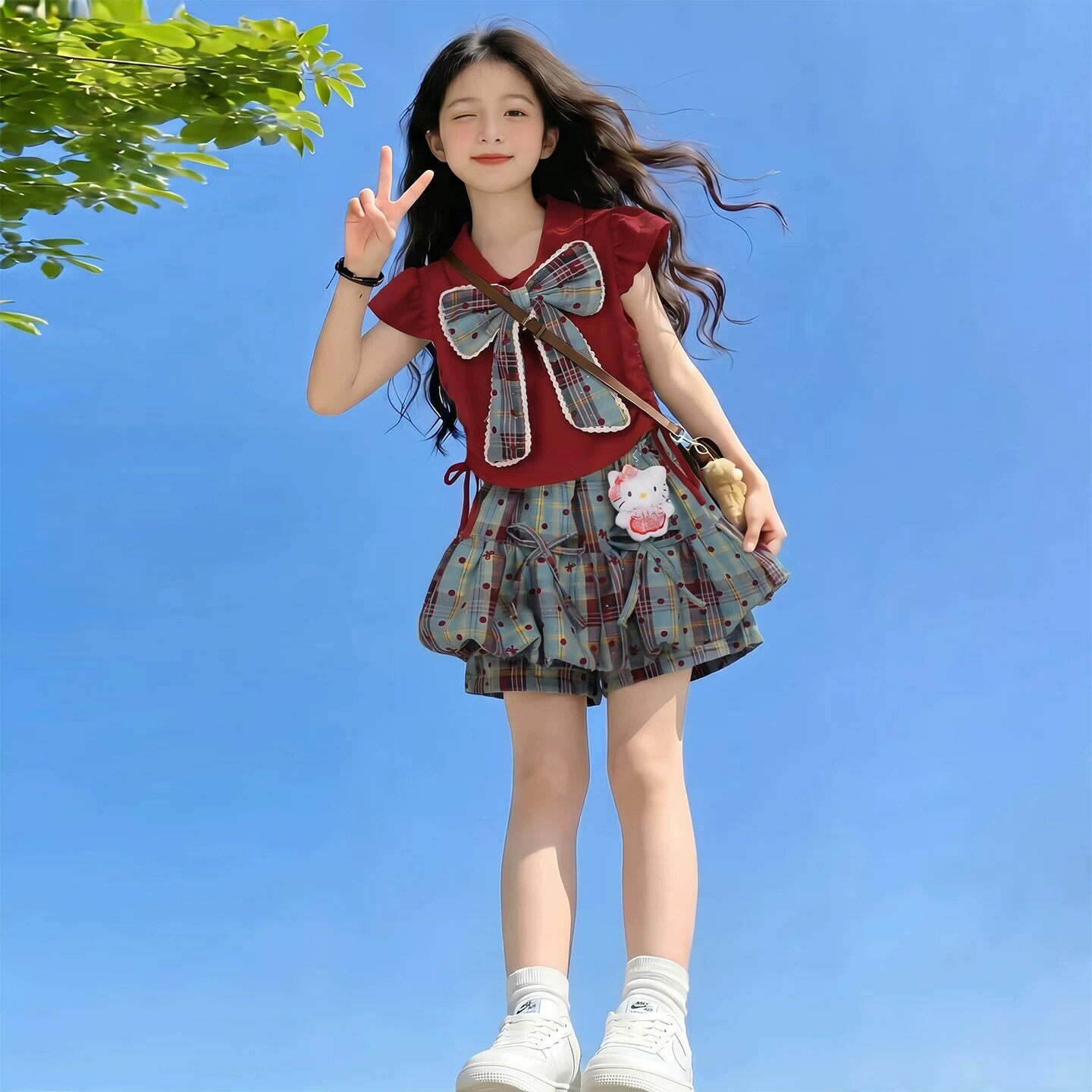 女大童套装2026新款今年流行爆款儿童超好看花苞裙裤女孩洋气夏装