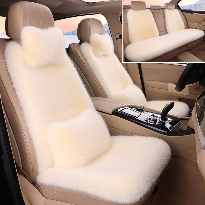 冬季毛绒车坐垫全车靠背单片通用