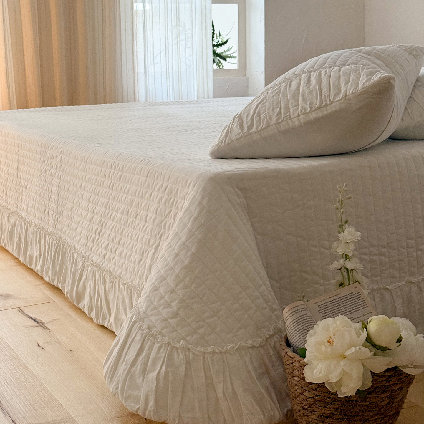 60支长绒棉双面纯棉床盖三件套