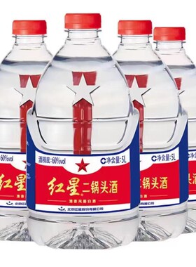 红星二锅头60度/52度清香型5L红星桶大容量桶装泡药泡果高度白酒