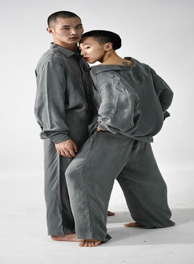 谢欣同款原创品牌DANCE系列Soft铜氨丝凉感垂坠衬衫裤子瓦灰男女