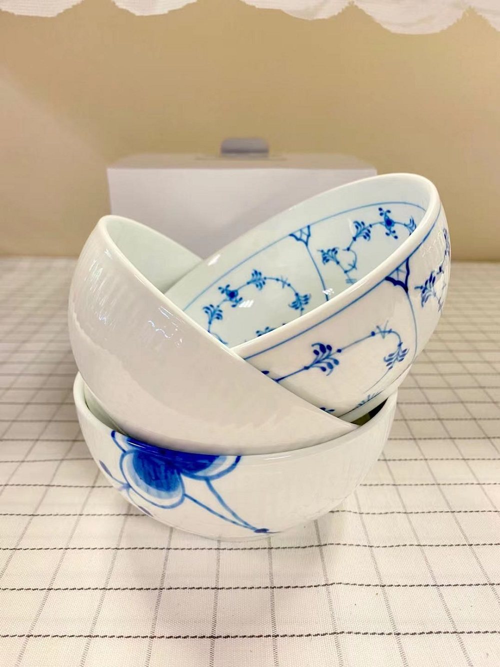 德代 丹麦皇家哥本哈根royal copenhagen碗三个装470ml家用欧式新