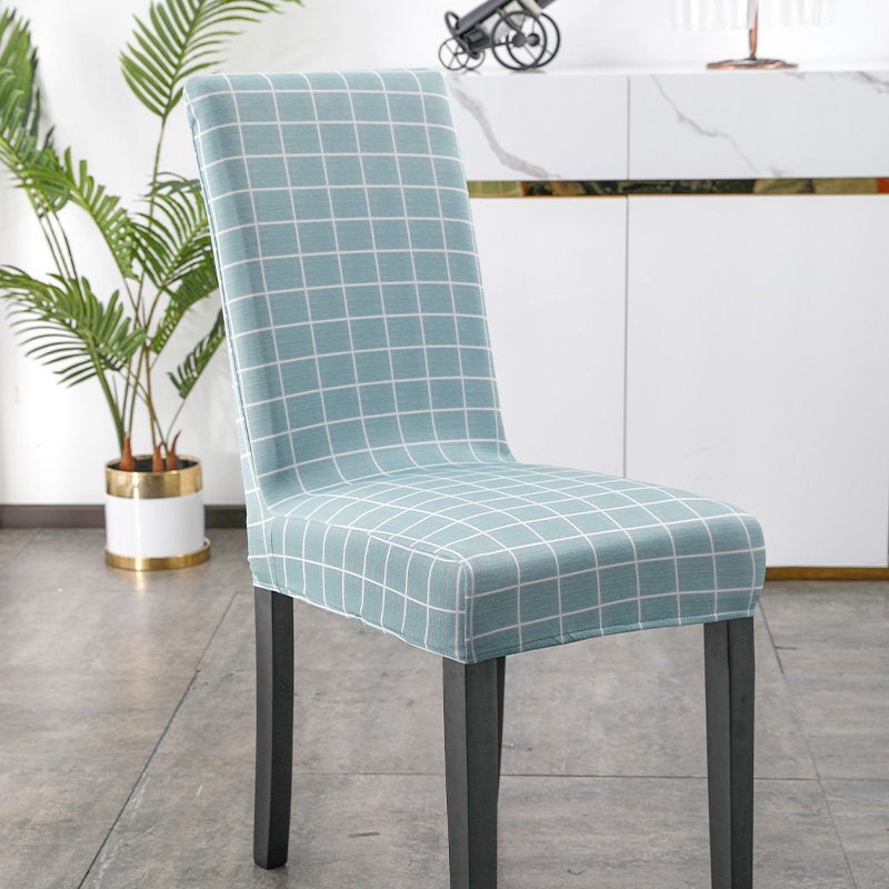 格子椅子套罩家用餐桌凳子套餐椅套四季通用靠背一体加厚2024新款