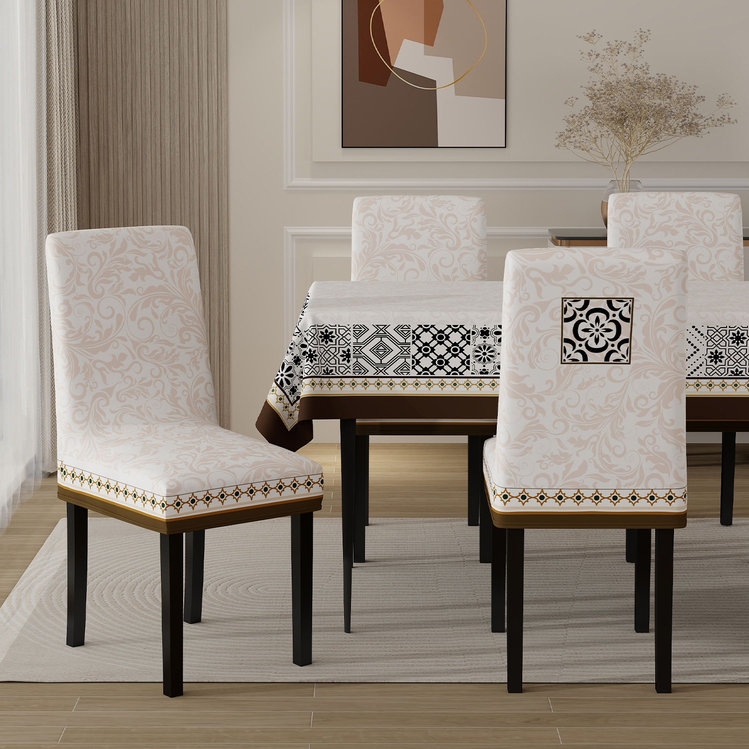 餐桌椅子套罩欧式餐椅套罩四季通用靠背座椅套家用凳子套万能全包