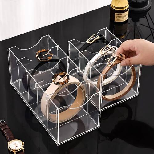 1pc Transparent Belt Storage Box, Assembled Version, Suitabl