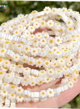 6mm Flower Lampwork Glass Flat Beads Round Spacer Loose Be