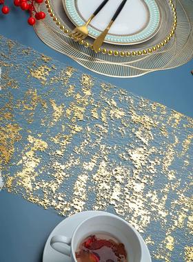 Table Runner golden sliver mesh 一次性涤纶网桌旗布沙龙桌布