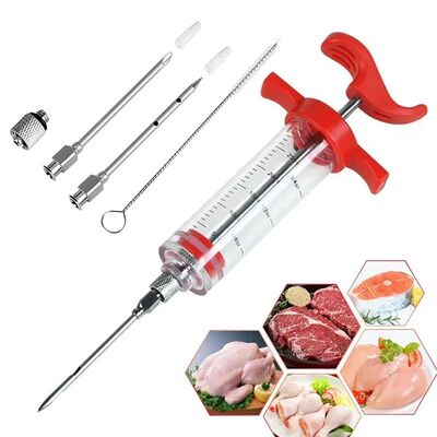 Flavor Needle BBQ Meat Injector Spice Marinade Syringe Stain