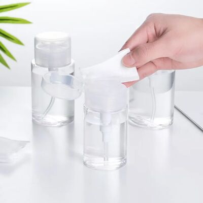 2 clear pump bottle dispensers press-down reusable travel bo