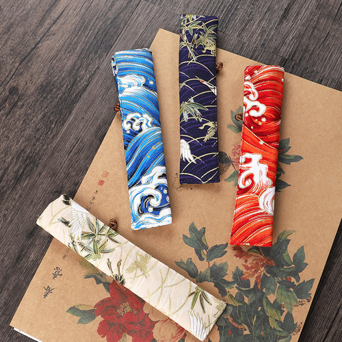 派利钢笔笔袋中国风纯手工烫金