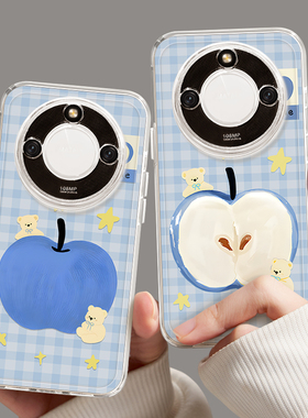 蓝苹果适用荣耀X60手机壳新款透明X60竞速版X50pro全包x5o叉x30硅胶防摔华为x20se新品x10保护套x40镜头i