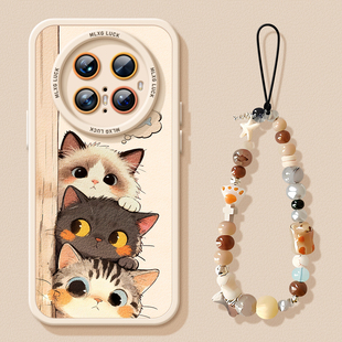 猫咪皮纹适用华为mate80pro手机壳mate80promax的秋冬新款mate70卡通保护套60pro+全包40小众高级感硅胶5防摔