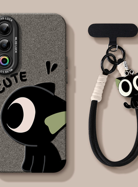 罗小黑适用魅族21pro手机壳20新款22硅胶魅族note16pro镜头meizu全包防摔16卡通可爱女超薄小众高级感黑色