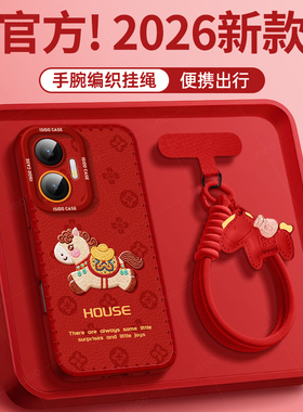 印花小马适用红米turbo4pro马年手机壳note13新年新款n14pro全包12防摔turbo3红色10本命年redminote9小米软