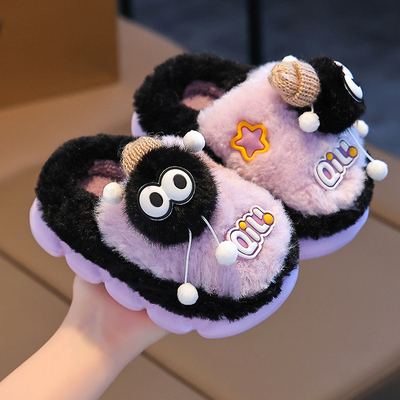 秋冬季儿童棉拖鞋女童家居室内外可爱卡通保暖防滑毛毛鞋男童棉鞋