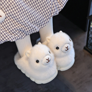 儿童棉拖鞋秋冬季安可拉红新中式男女童时尚正版居家室内防滑棉鞋