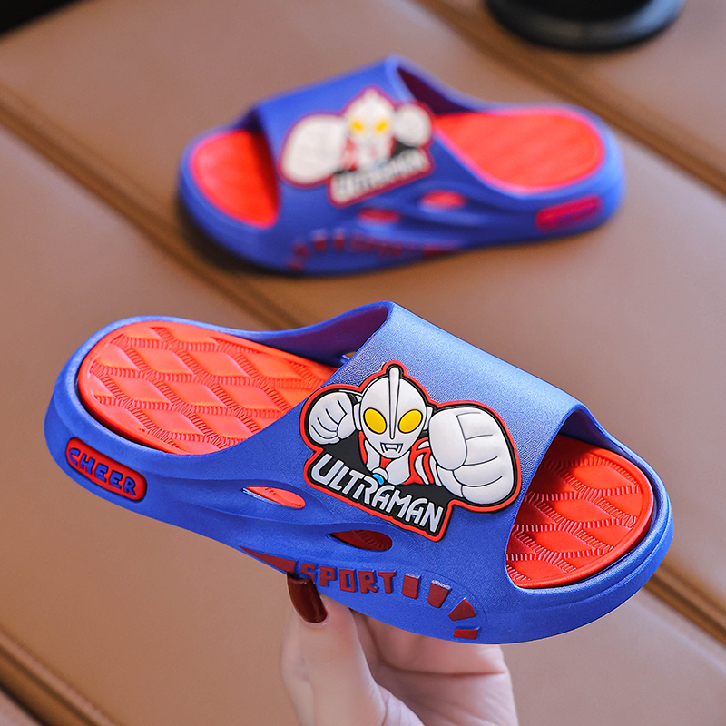 奥特曼儿童凉拖鞋亲子男女新款夏季卡通软底防滑居家洗澡浴室户外