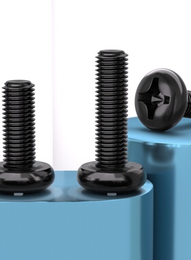 黑色304不锈钢十字小盘头螺丝钉GB823圆头机牙螺栓M2M3M4M5M6M8mm