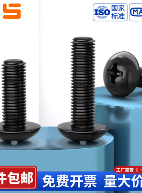 黑色304不锈钢十字大扁头螺丝大全伞头长螺钉螺杆M2M2.5M3M4M5M6