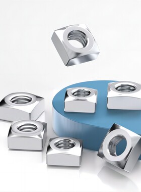 黑色304不锈钢四方螺母方形四方螺帽锁紧薄螺丝帽M4M5M6M8M10M12