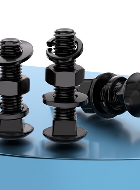 黑色304不锈钢马车螺丝螺母平弹垫套装螺钉螺栓组合M34M568M10M12