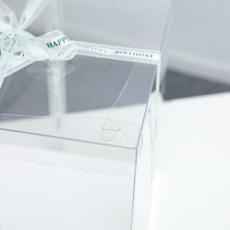 6E3X全透明生日蛋糕盒子包装盒681012寸双层加高方盒家用定 制log