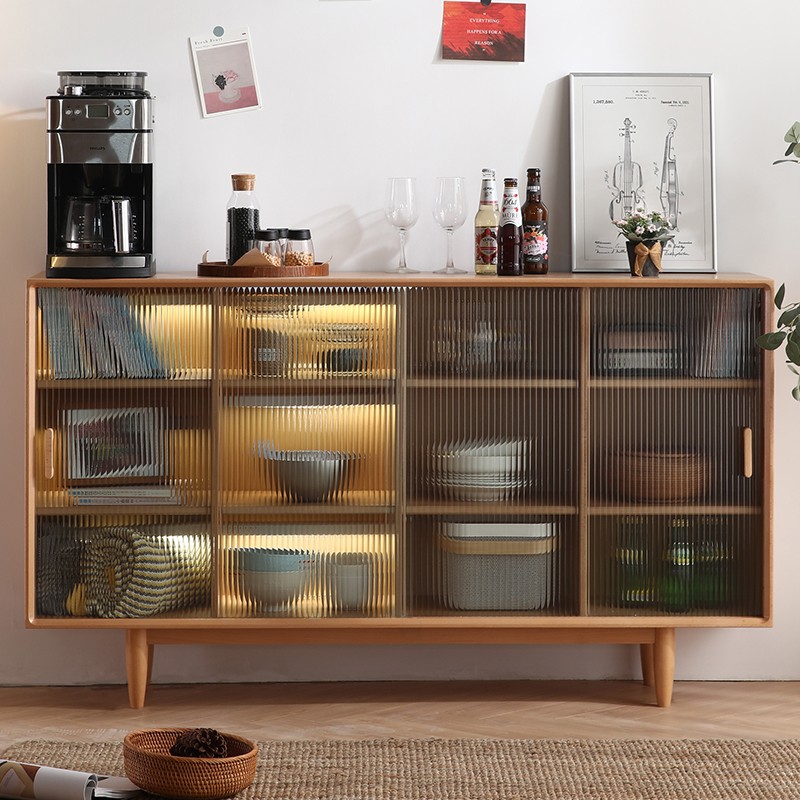 岳珧橡木现代简约实木书柜带门