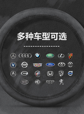冬季毛绒方向盘套轻奢超薄加密短毛绒带车标新款汽车把套冬天保暖