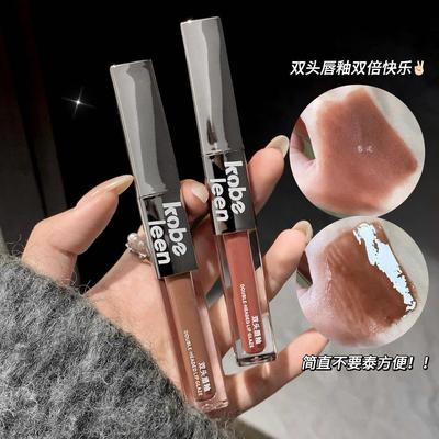 【镜面+哑光】双头唇釉雾面唇泥水光唇油不沾杯不掉色口红唇彩女