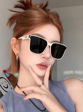 2024新款白色太阳眼镜女潮高级感方圆脸抗UV眼镜太阳眼镜男大脸显