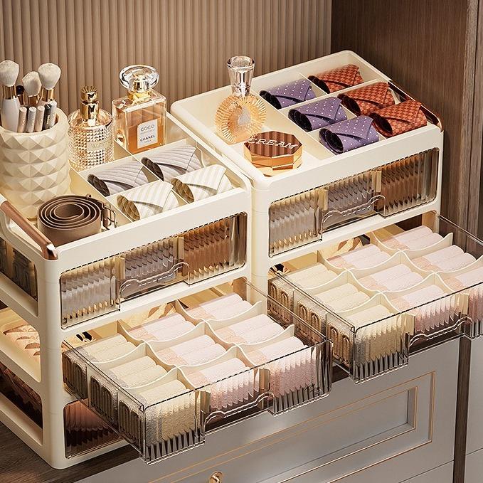 内衣收纳盒抽屉式家用衣柜分层神器内裤袜子贴身衣物整理箱三合一