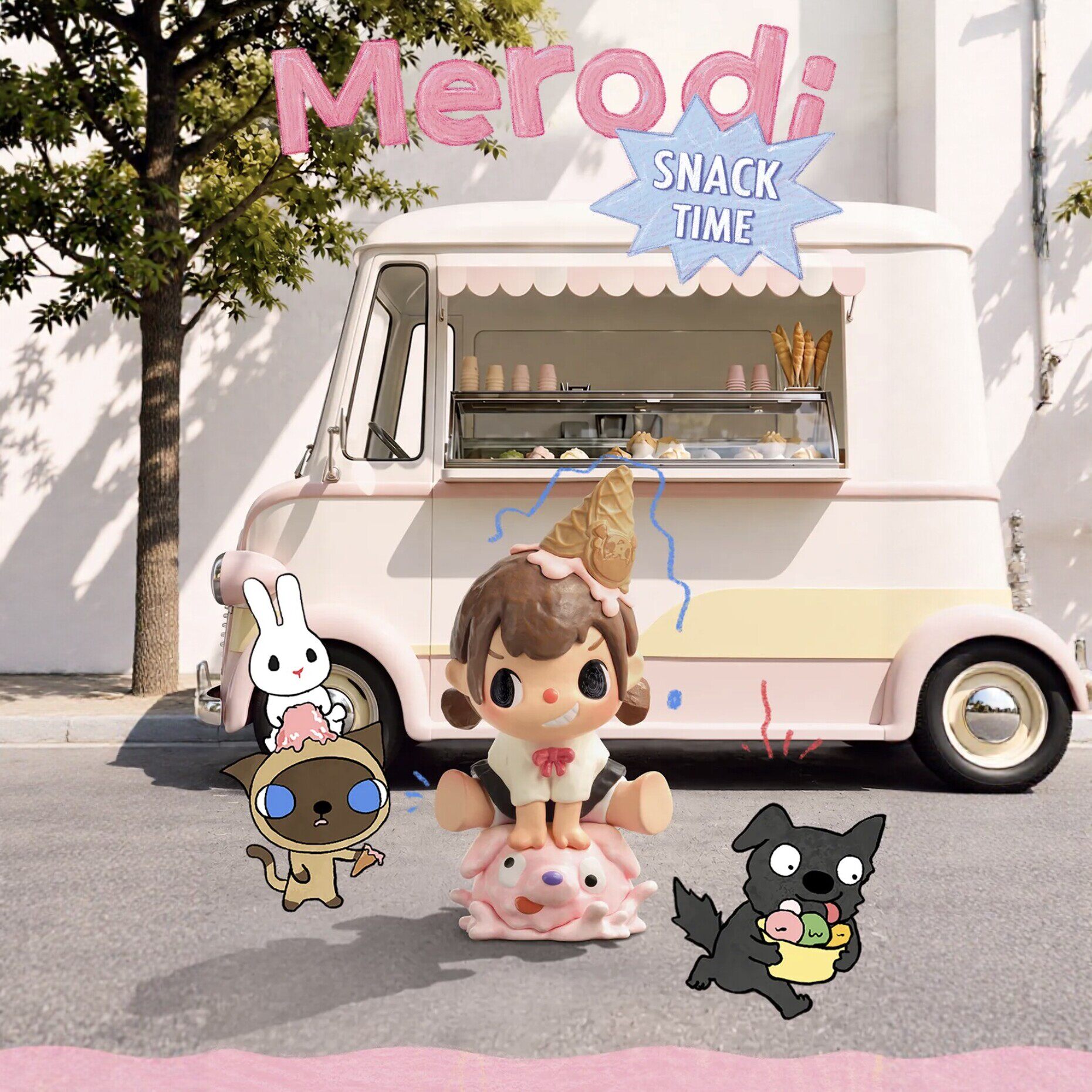 POPMART泡泡玛特Merodi的点心时间系列手办盲盒潮玩礼物摆件玩偶