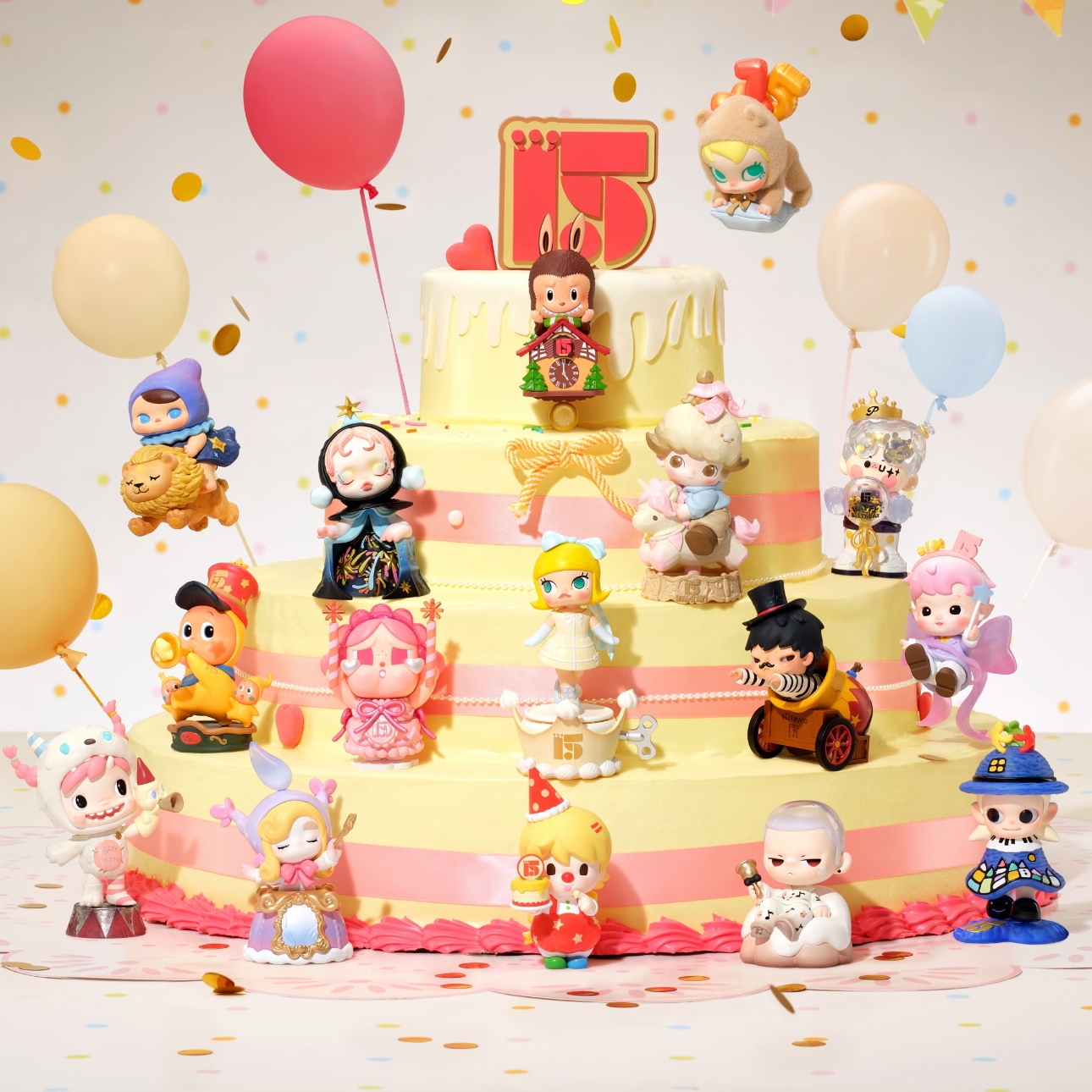 泡泡玛特十五周年庆祝这一刻手办