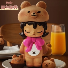 【Genuine】 POPMART泡泡玛特MOLLY面包脑袋盲盒手办公仔潮玩礼物