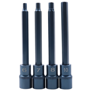 1/2内六角套筒头 加长150MM S2电动扳手内六方压批旋具套筒H4H6H8