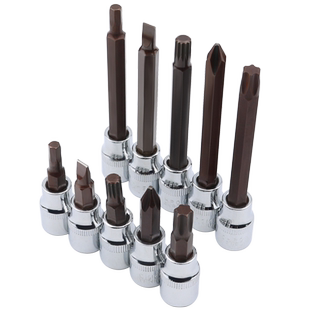 内六角套筒扳手 3/8中飞S2加长压批套头批头内6角旋具套筒头单个