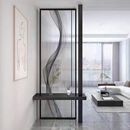 现代简约屏风隔断客厅装 饰轻奢入户玄关铁艺不锈钢艺术长虹玻璃