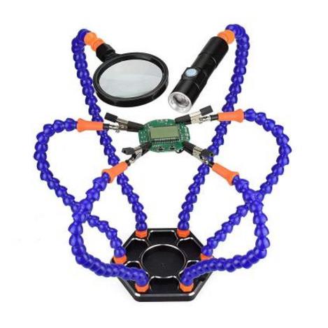六爪多功能铝合金焊台 航模配件XT60 飞控 穿越机FPV 6爪工作台