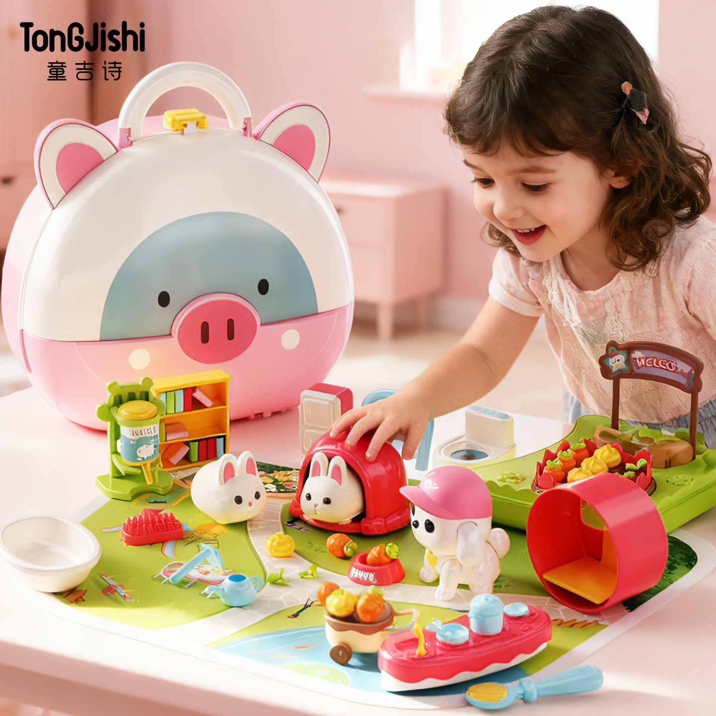 玩具女孩磁力城堡过家家小兔子4两三2岁3宝宝的5生日礼物2025爆款