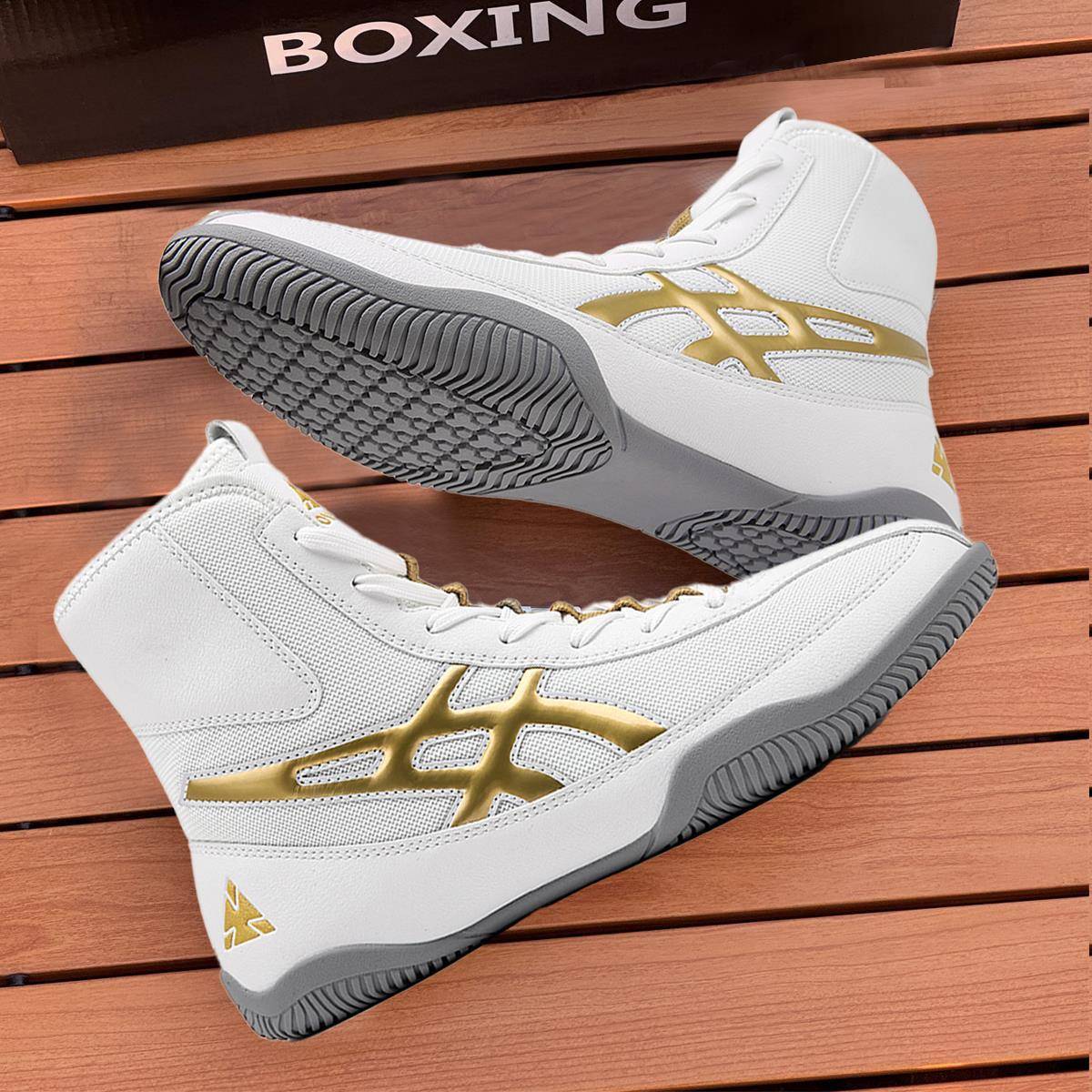 专业摔跤鞋男防滑搏击鞋格斗训练鞋拳击鞋长靴泰拳健身散打鞋男女